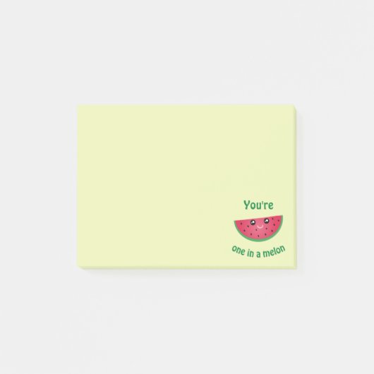 Een in een Melon Funny Cute Kawaii Watermeloen Post-it® Notes (Voorkant)