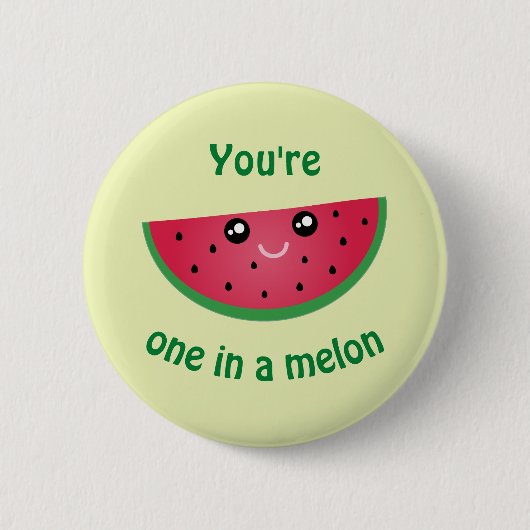 Een in een Melon Funny Cute Kawaii Watermeloen Ronde Button 5,7 Cm (Voorkant)