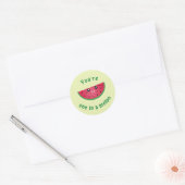 Een in een Melon Funny Cute Kawaii Watermeloen Ronde Sticker (Envelop)