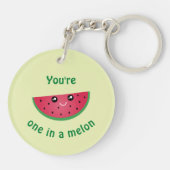 Een in een Melon Funny Cute Kawaii Watermeloen Sleutelhanger (Achterkant)