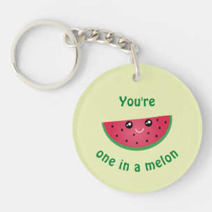 Een in een Melon Funny Cute Kawaii Watermeloen Sleutelhanger
