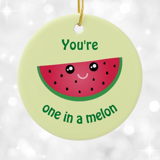 Een in een Melon Funny Kawaii Watermeloen kerst Keramisch Ornament