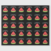 Een in een Melon Funny Watermelon Pun Dark BG Cadeaupapier (Vlak)