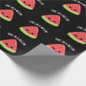 Een in een Melon Funny Watermelon Pun Dark BG Cadeaupapier (Hoek)