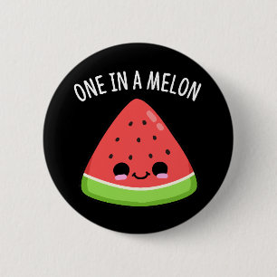 Een in een Melon Funny Watermelon Pun Dark BG Ronde Button 5,7 Cm