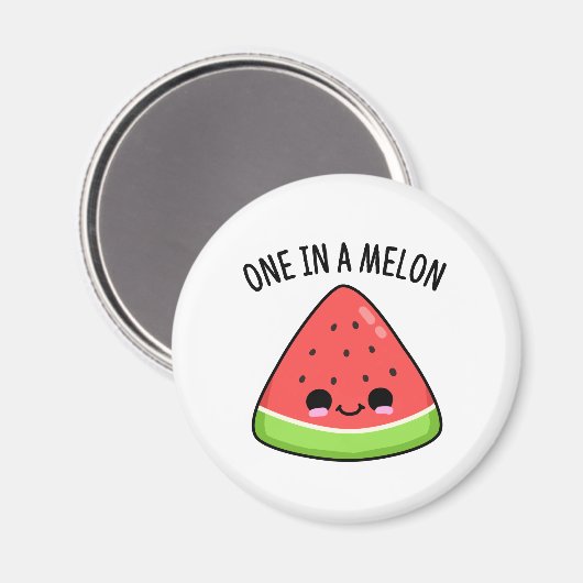 Een in een Melon Funny Watermelon Pun Magneet (Voorkant / Achterkant)