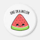 Een in een Melon Funny Watermelon Pun Magneet (Voorkant)