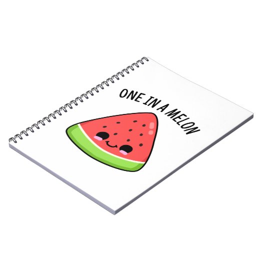 Een in een Melon Funny Watermelon Pun Notitieboek (Linkerzijde)