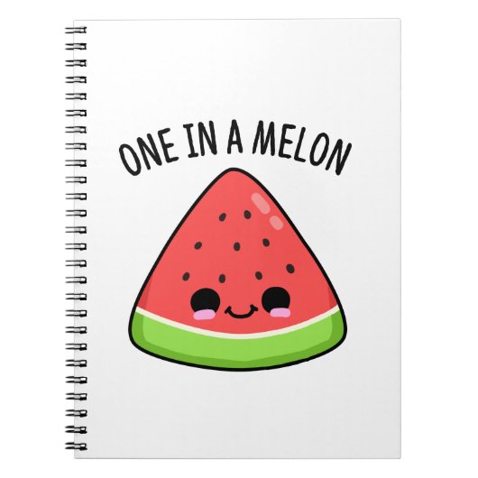 Een in een Melon Funny Watermelon Pun Notitieboek (Voorkant)