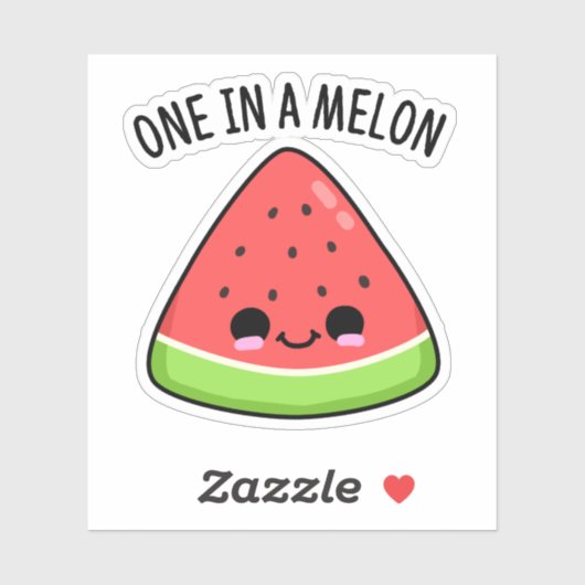 Een in een Melon Funny Watermelon Pun Sticker (Vel)
