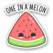 Een in een Melon Funny Watermelon Pun Sticker (Voorkant)