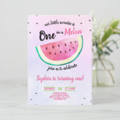 Eén in een Melon Girl 1ste Birthday Watermelon Sum Kaart (Staand voorkant)