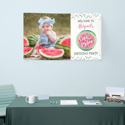 Een in een Melon Girl's 1e verjaardag Spandoek (Beurs)