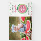 Een in een Melon Girl's 1e verjaardag Spandoek (Verticaal)