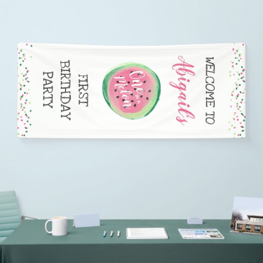 Een in een Melon Girl's 1e verjaardag Spandoek (Beurs)