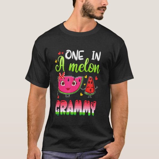 Een in een Melon Grammy Funny Watermelon Art T-shirt (Voorkant)