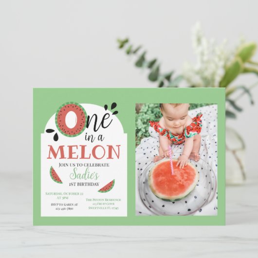 Eén in een Melon Kinder Eerste Dag Kaart (Staand voorkant)