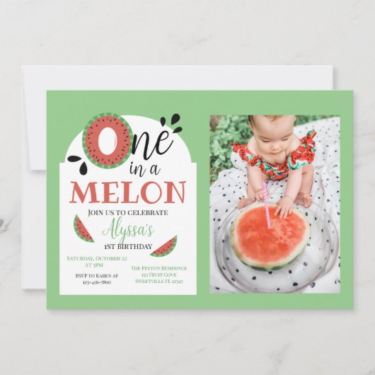 Eén in een Melon Kinder Eerste Dag Kaart (Voorkant)