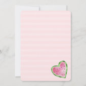 Een in een Melon Little Girl First Birthday Invite Kaart (Achterkant)