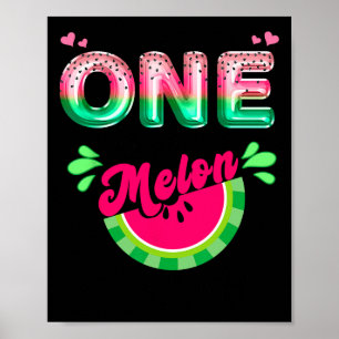 Eén in een Melon Mam Outfit Birthday Matching Grou Poster