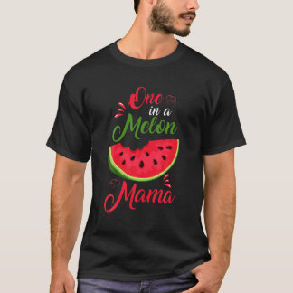 Een in een Melon Mama moeder familie Watermelon Bi T-shirt
