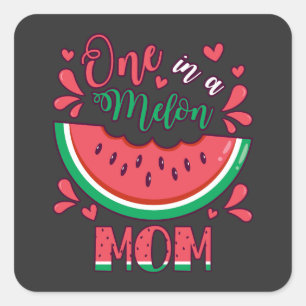 Een in een Melon Moeder B-Day Party Vierkante Sticker