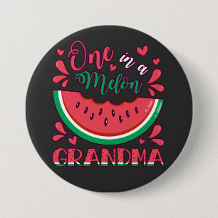 Een in een Melon Oma B-Day Party Round Ronde Button 7,6 Cm