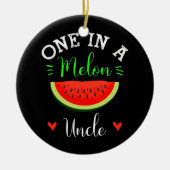 Een in een Melon oom Watermelon Summer Funny Keramisch Ornament (Voorkant)