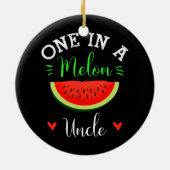 Een in een Melon oom Watermelon Summer Funny Keramisch Ornament (Achterkant)