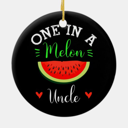Een in een Melon oom Watermelon Summer Funny Keramisch Ornament (Achterkant)
