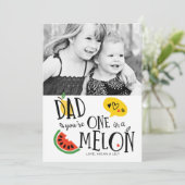 Eén in een Melon Pap-Vaderdag kaart (Staand voorkant)