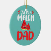 Een in een Melon Pap Watermelon Funny Familie Keramisch Ornament (Rechts)