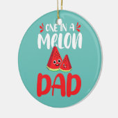 Een in een Melon Pap Watermelon Funny Familie Keramisch Ornament (Links)