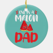 Een in een Melon Pap Watermelon Funny Familie Keramisch Ornament (Achterkant)