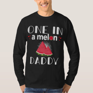 Een in een Melon Papa Funny Watermeloen familie-we T-shirt