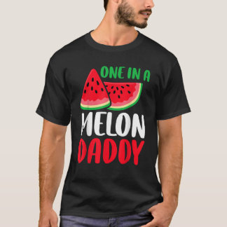 Een in een Melon Papa Funny Watermeloen familie-we T-shirt
