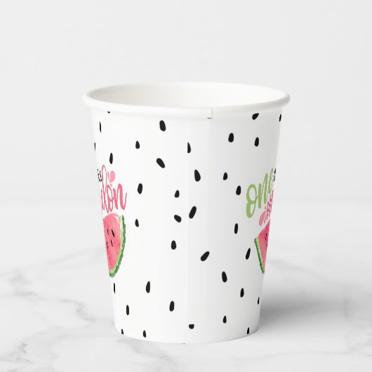 Eén in een Melon Paper Cup - Roze Papieren Bekers (Rechts)