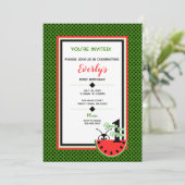 Eén in een Melon Picnic Ant First Birthday Kaart (Staand voorkant)