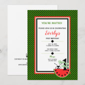 Eén in een Melon Picnic Ant First Birthday Kaart (Voorkant / Achterkant)