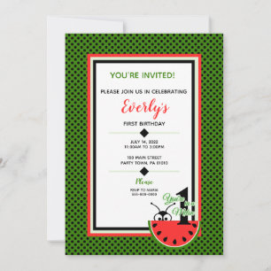 Eén in een Melon Picnic Ant First Birthday Kaart