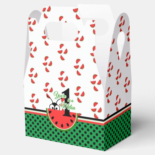 Eén in een Melon Picnic Ant met Watermelon Bedankdoosjes (Geopend)