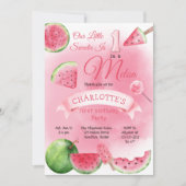 Eén in een Melon Pink Watermeloen 1e verjaardag Kaart (Voorkant)