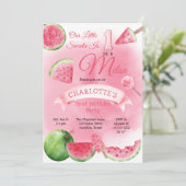 Eén in een Melon Pink Watermeloen 1e verjaardag Kaart (Staand voorkant)