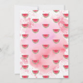 Eén in een Melon Pink Watermeloen 1e verjaardag Kaart (Achterkant)