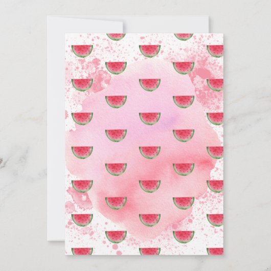 Eén in een Melon Pink Watermeloen 1e verjaardag Kaart (Achterkant)