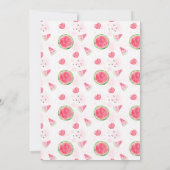 Eén in een Melon Pink Watermeloen 1e verjaardag Kaart (Achterkant)