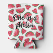 Eén in een Melon Quote Watermelon Waterverf Patter Blikjeskoeler (Voorkant)