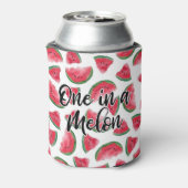 Eén in een Melon Quote Watermelon Waterverf Patter Blikjeskoeler (Blikje Achterkant)