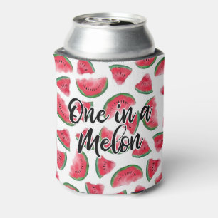Eén in een Melon Quote Watermelon Waterverf Patter Blikjeskoeler