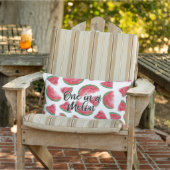 Eén in een Melon Quote Watermelon Waterverf Patter Buitenkussen (Stoel)